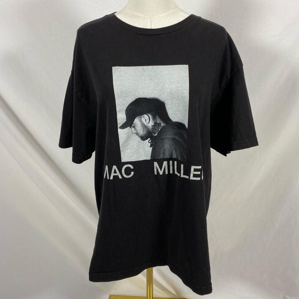 Mac Miller black grey photo t shirt size medium music rapper
